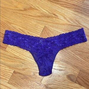 Hanky Panky Purple Lace Thong Underwear | One Size